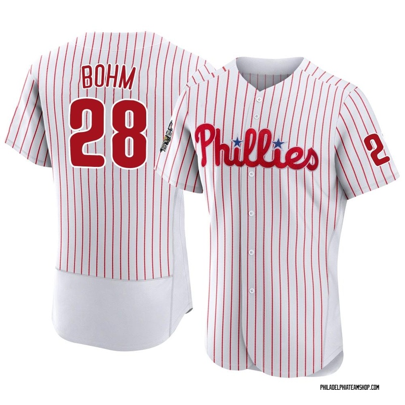 Philadelphia Phillies #28 Alec Bohm Men's Light Blue Cool Base  Stitched Jersey