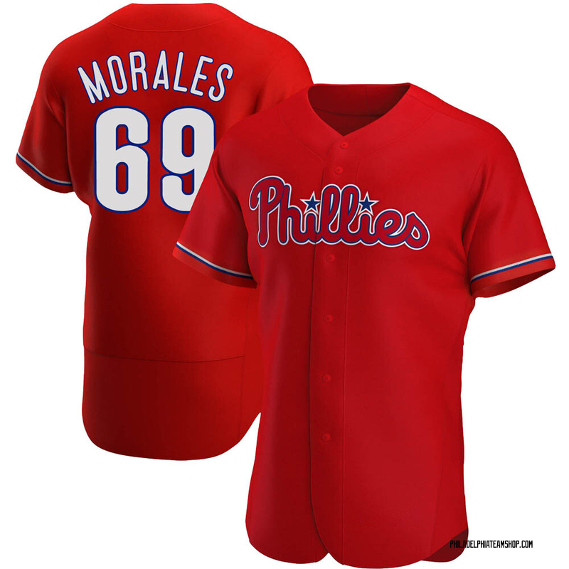 Francisco Morales Men's Philadelphia Phillies Alternate Jersey - Red Authentic