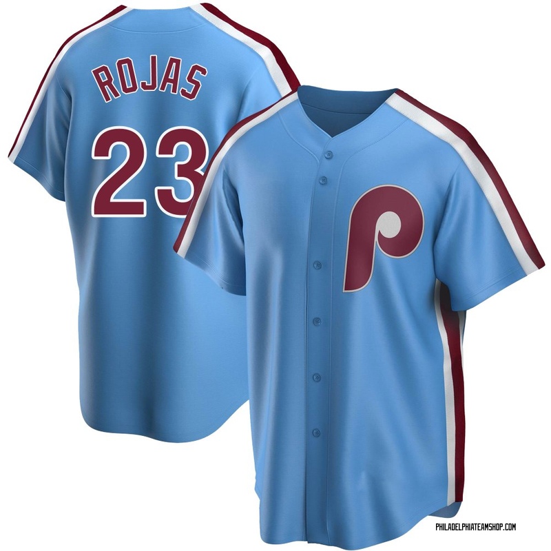Johan Rojas Men's Philadelphia Phillies Road Cooperstown Collection Jersey - Light Blue Replica