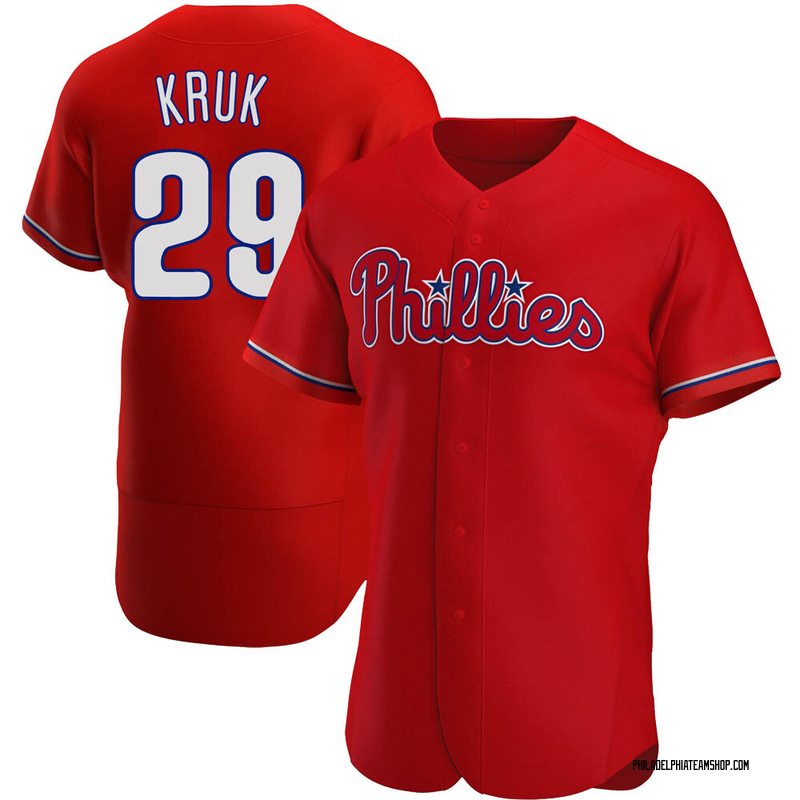 John Kruk Men's Philadelphia Phillies Alternate Jersey - Red Authentic
