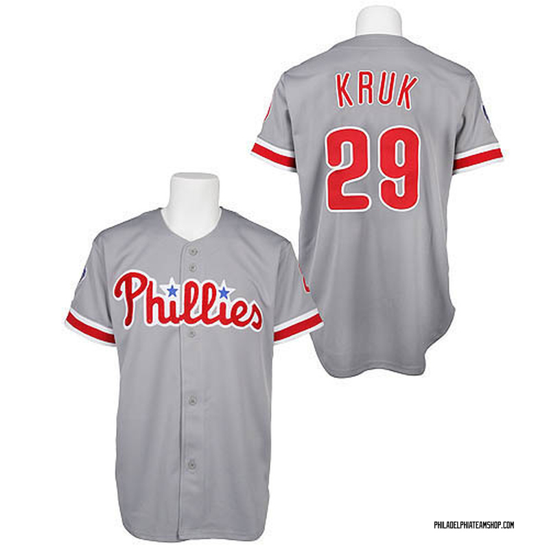 John Kruk Men's Philadelphia Phillies Throwback Jersey - Grey Authentic