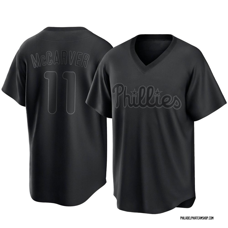 Tim McCarver Men's Philadelphia Phillies Pitch Fashion Jersey - Black Replica
