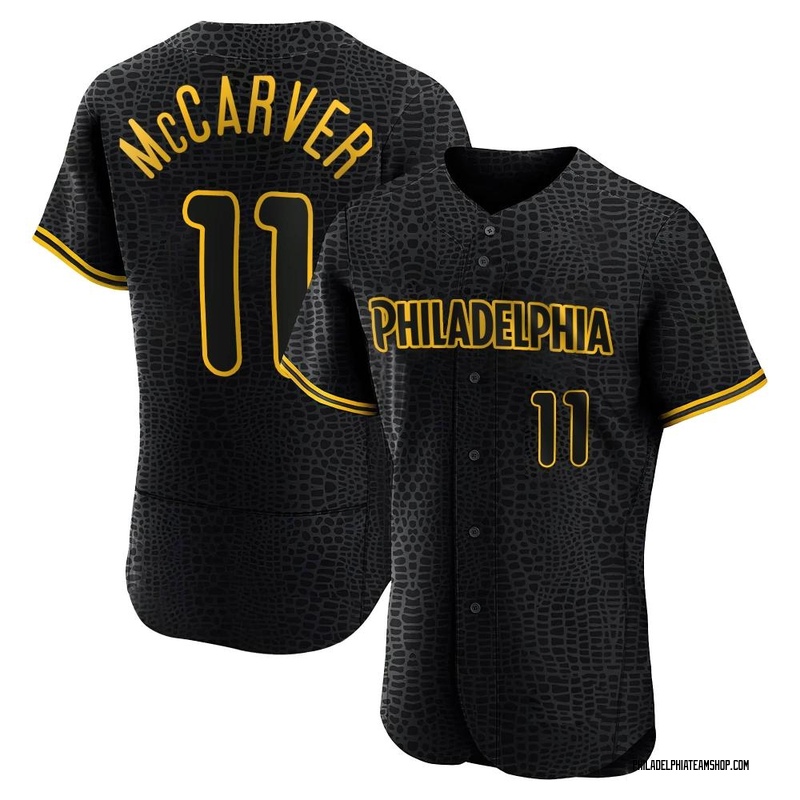 Tim McCarver Men's Philadelphia Phillies Snake Skin City Jersey - Black Authentic
