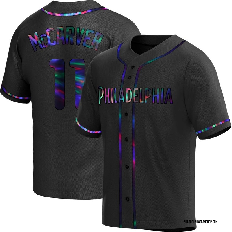 Tim McCarver Youth Philadelphia Phillies Alternate Jersey - Black Holographic Replica